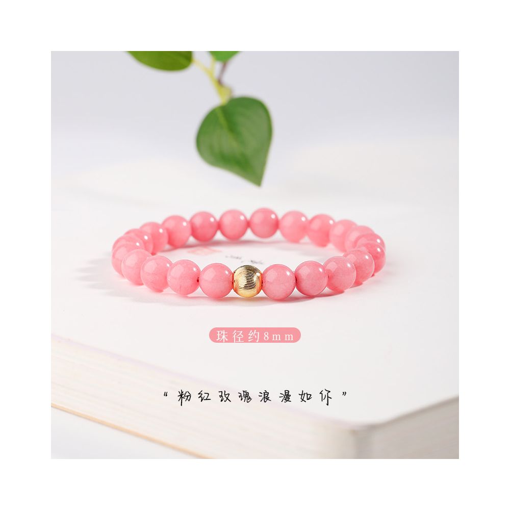 Red patterned stone bracelet 4 8mm red patterned stone bracelet peach blossom simple single circle crystal jewelry birthday gift for women