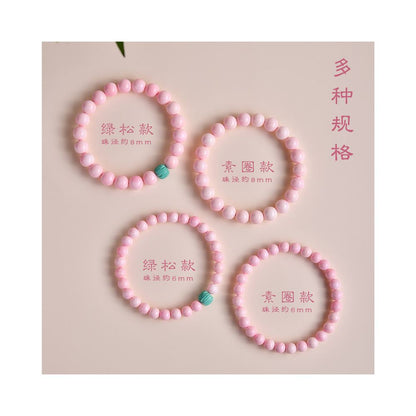 Original Queen Shell Bracelet Single Circle Pink Shell Pearl Bracelet Green Pine Rouge Snail Bead Pink Charm Peach Blossom Pink Cream image 1