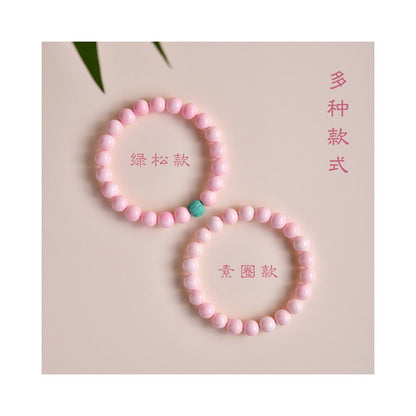 Original Queen Shell Bracelet Single Circle Pink Shell Pearl Bracelet Green Pine Rouge Snail Bead Pink Charm Peach Blossom Pink Cream image 3
