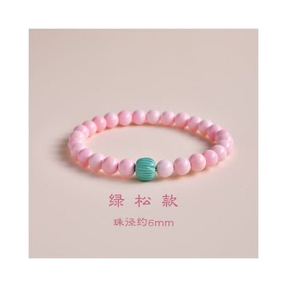 Original Queen Shell Bracelet Single Circle Pink Shell Pearl Bracelet Green Pine Rouge Snail Bead Pink Charm Peach Blossom Pink Cream