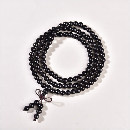 New Chinese style ebony bracelet with 6mm and 8mm Buddha beads wooden decorative beads prayer beads handle piece exquisite ebony wood bracelet image 1