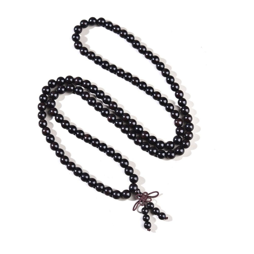 New Chinese style ebony bracelet with 6mm and 8mm Buddha beads wooden decorative beads prayer beads handle piece exquisite ebony wood bracelet image 4