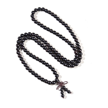 New Chinese style ebony bracelet with 6mm and 8mm Buddha beads wooden decorative beads prayer beads handle piece exquisite ebony wood bracelet image 4