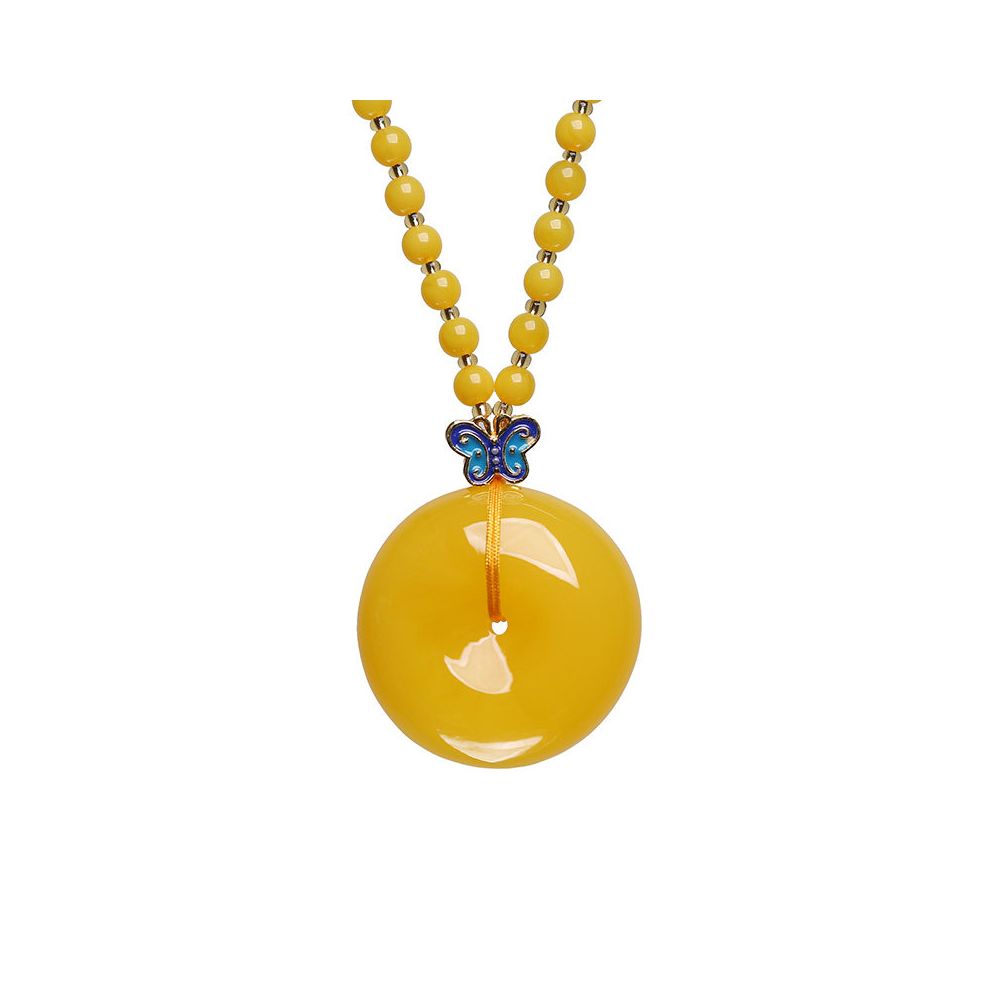 New Honey Wax Pendant Chicken Oil Yellow Amber Water Drop Square Brand Gourd Ethnic Style Sweater Chain Necklace Women s Pendant image 4