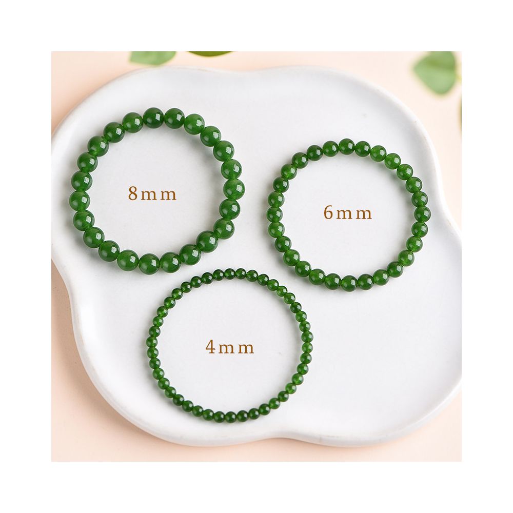 Hetian jasper hand string female ice bottom sun beryl beads string loose beads single circle Hotan Jade bracelet green jade loose beads image 2