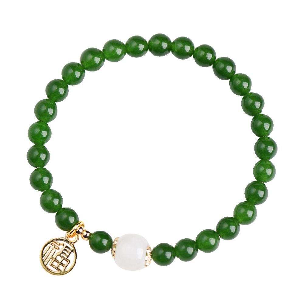 New style jasper single loop 6mm bracelet ethnic style jewelry male crystal jade hand string loose bead bracelet and tian jade hand image 5