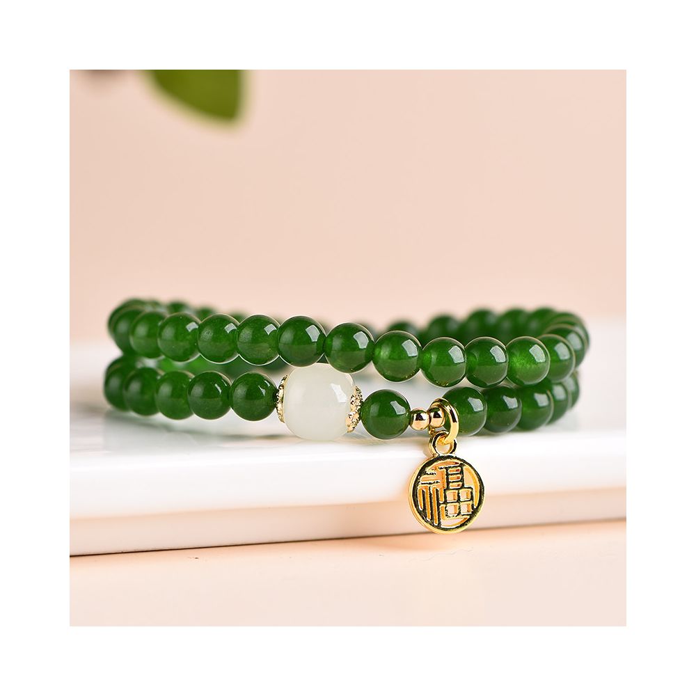 New style jasper single loop 6mm bracelet ethnic style jewelry male crystal jade hand string loose bead bracelet and tian jade hand image 0