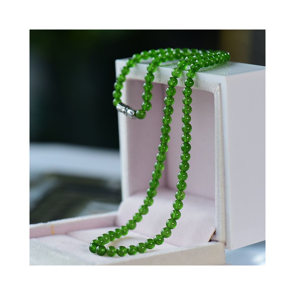 Hotan Jade Jasper Necklace Female Yang Green Necklace Pendant Jade Bracelet Beads Chain image 1