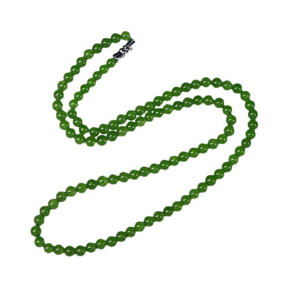 Hotan Jade Jasper Necklace Female Yang Green Necklace Pendant Jade Bracelet Beads Chain image 5