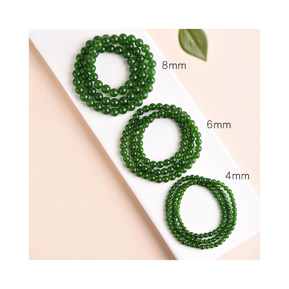 Hotan Jade jasper bracelet 4 6 8mm multi circle millet beads bracelet necklace spinach green Hotan Jade style image 3