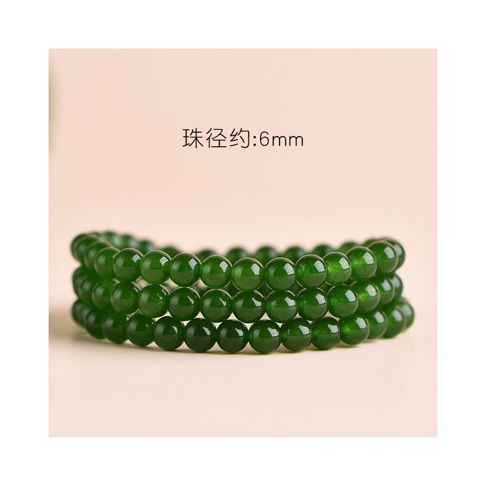 Hotan Jade jasper bracelet 4 6 8mm multi circle millet beads bracelet necklace spinach green Hotan Jade style