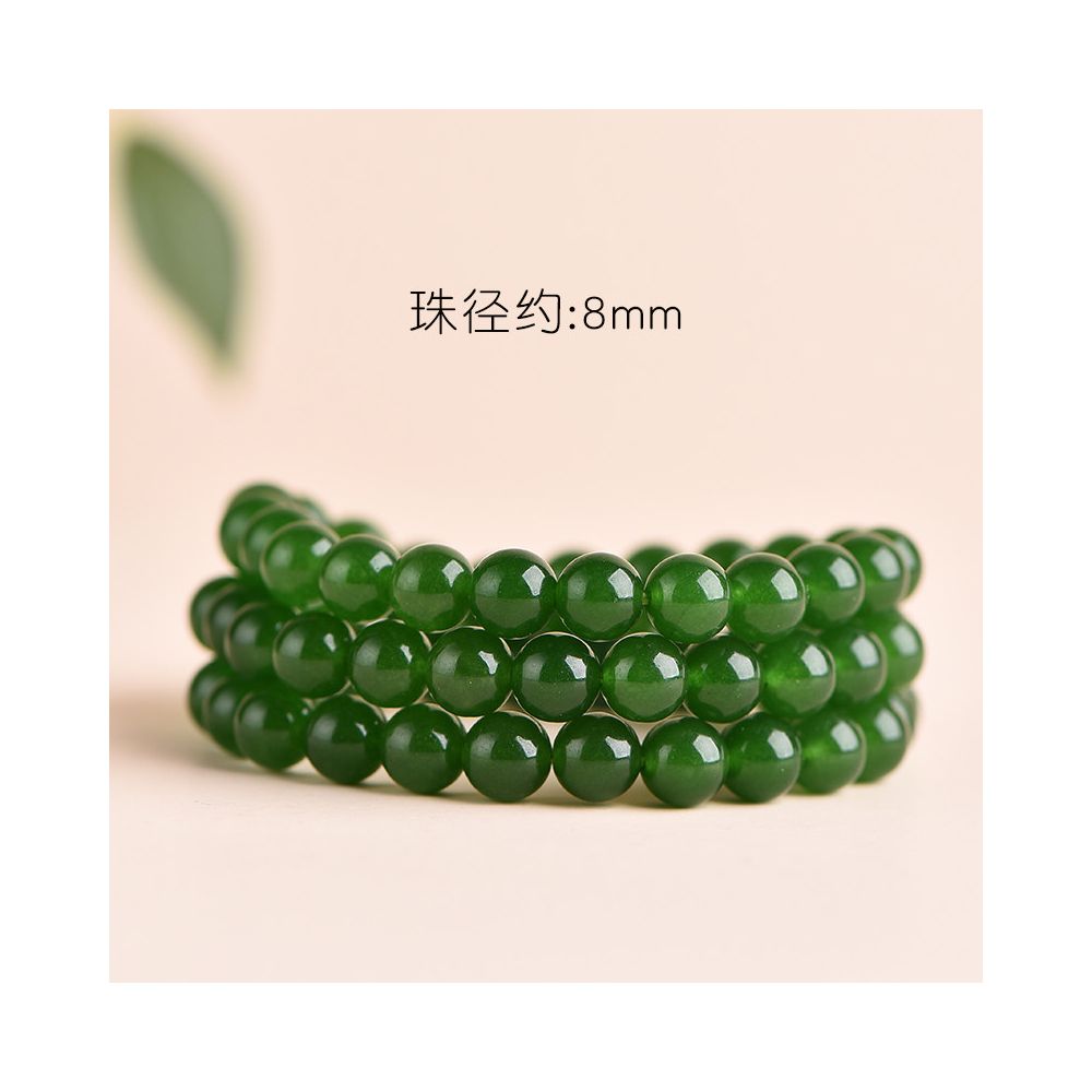 Hotan Jade jasper bracelet 4 6 8mm multi circle millet beads bracelet necklace spinach green Hotan Jade style