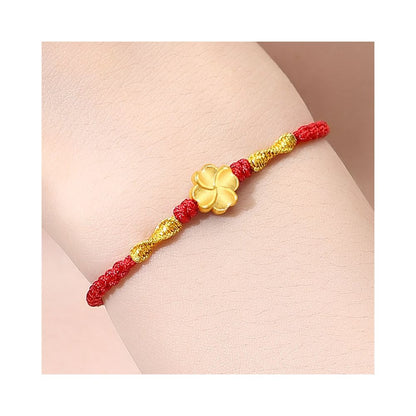 Golden Clover Red Rope Gold Bracelet for Women 2025 New Christmas Birthday Gift for Girlfriend and Wife
