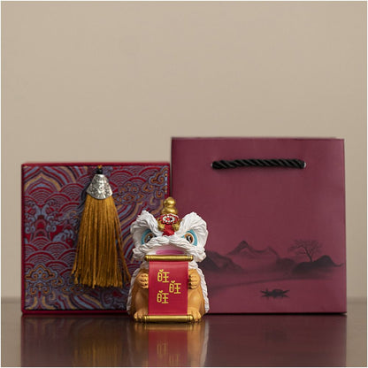 Lion Dance Resin Figurine - Chinese New Year Gift Decoration