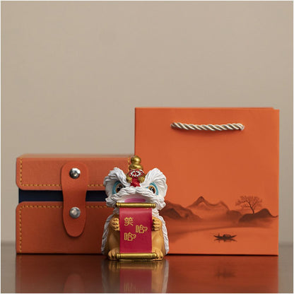 Lion Dance Resin Figurine - Chinese New Year Gift Decoration