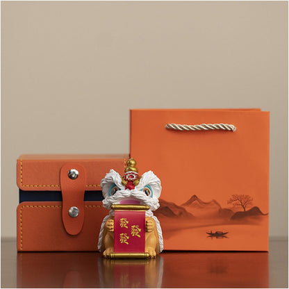 Lion Dance Resin Figurine - Chinese New Year Gift Decoration