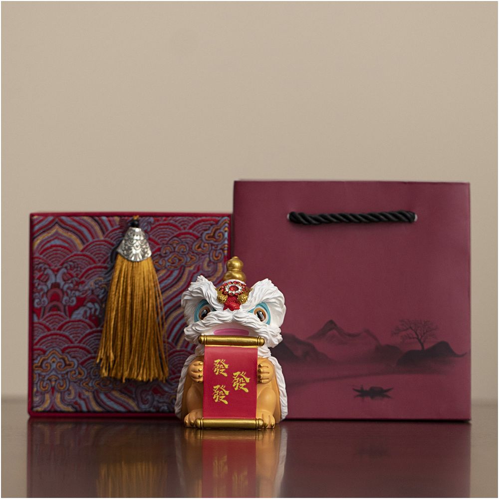 Lion Dance Resin Figurine - Chinese New Year Gift Decoration