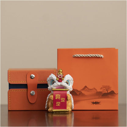 Lion Dance Resin Figurine - Chinese New Year Gift Decoration