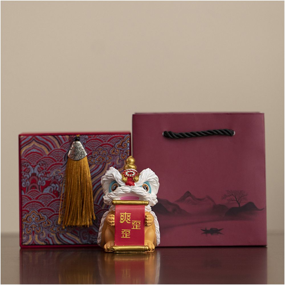 Lion Dance Resin Figurine - Chinese New Year Gift Decoration