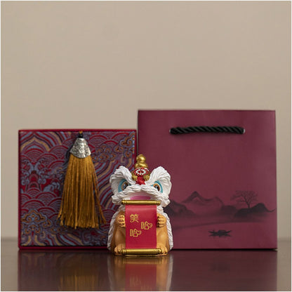 Lion Dance Resin Figurine - Chinese New Year Gift Decoration