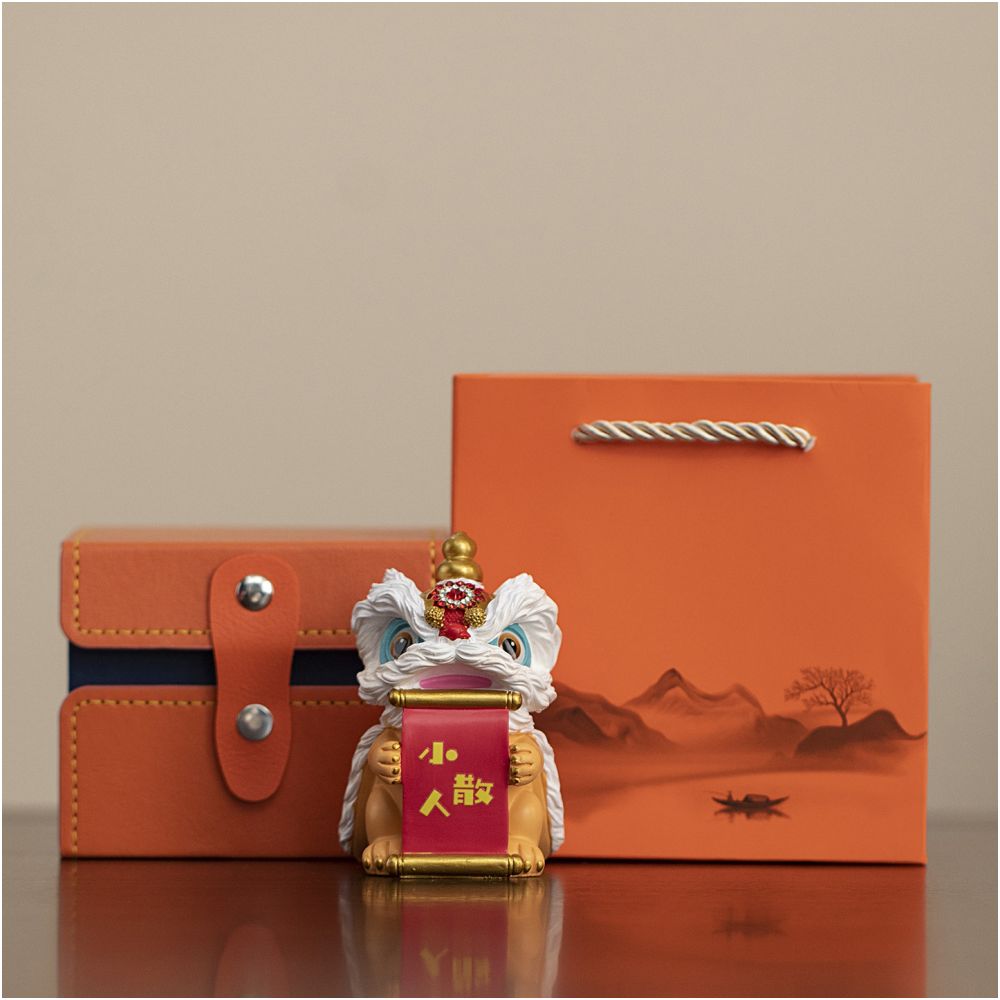 Lion Dance Resin Figurine - Chinese New Year Gift Decoration
