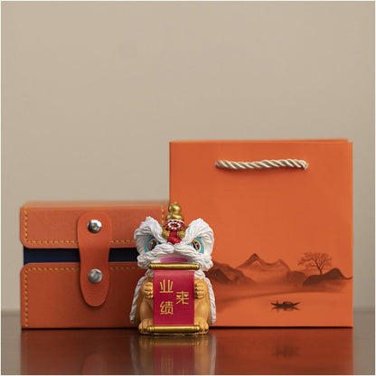 Lion Dance Resin Figurine - Chinese New Year Gift Decoration