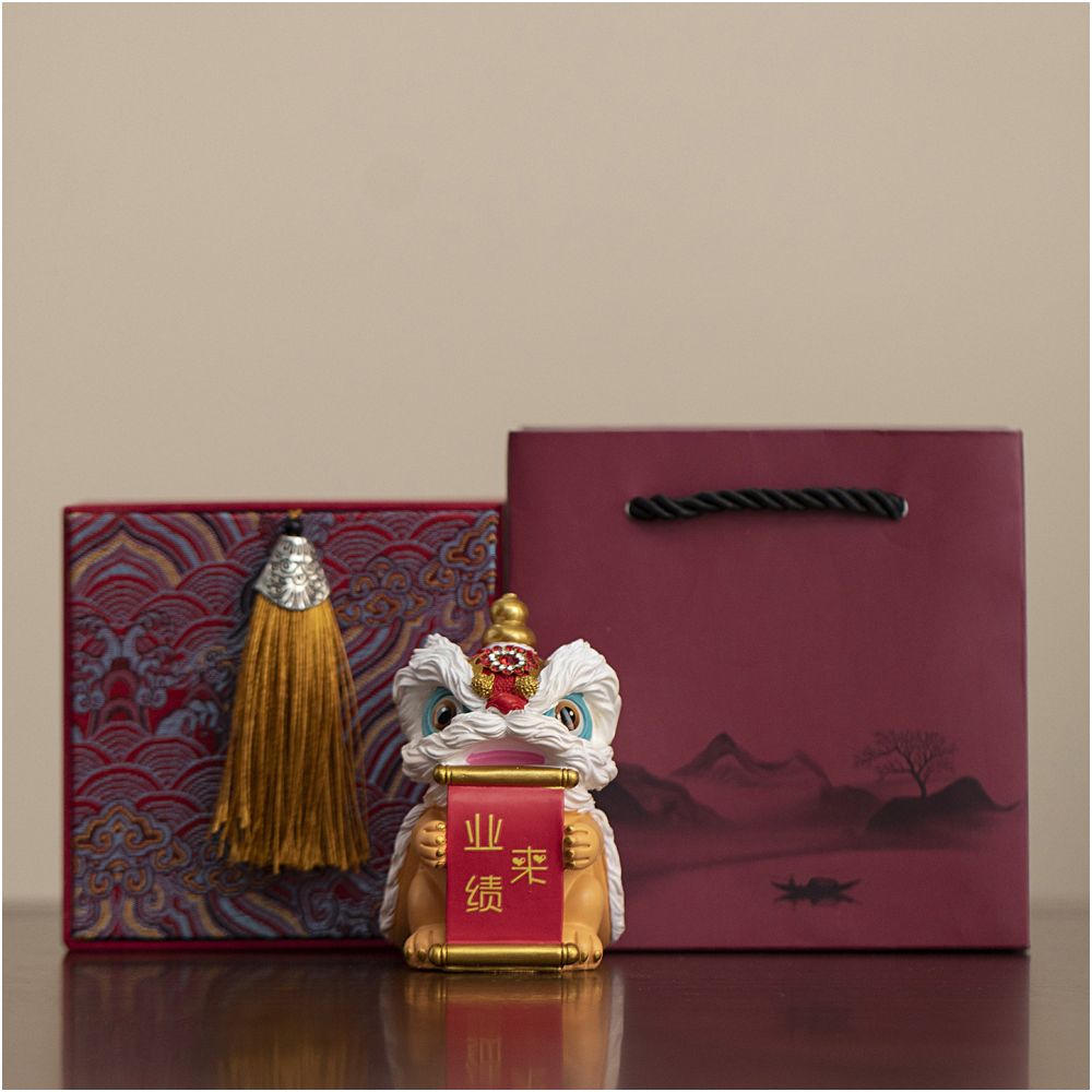 Lion Dance Resin Figurine - Chinese New Year Gift Decoration