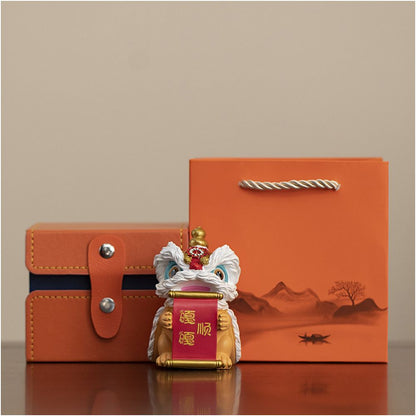 Lion Dance Resin Figurine - Chinese New Year Gift Decoration