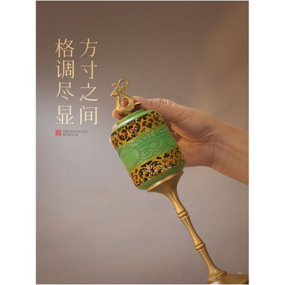 Incense burner pure copper household indoor incense burner sandalwood incense tray Song Dynasty aesthetic palace lantern candlestick incense burner ornament image 3