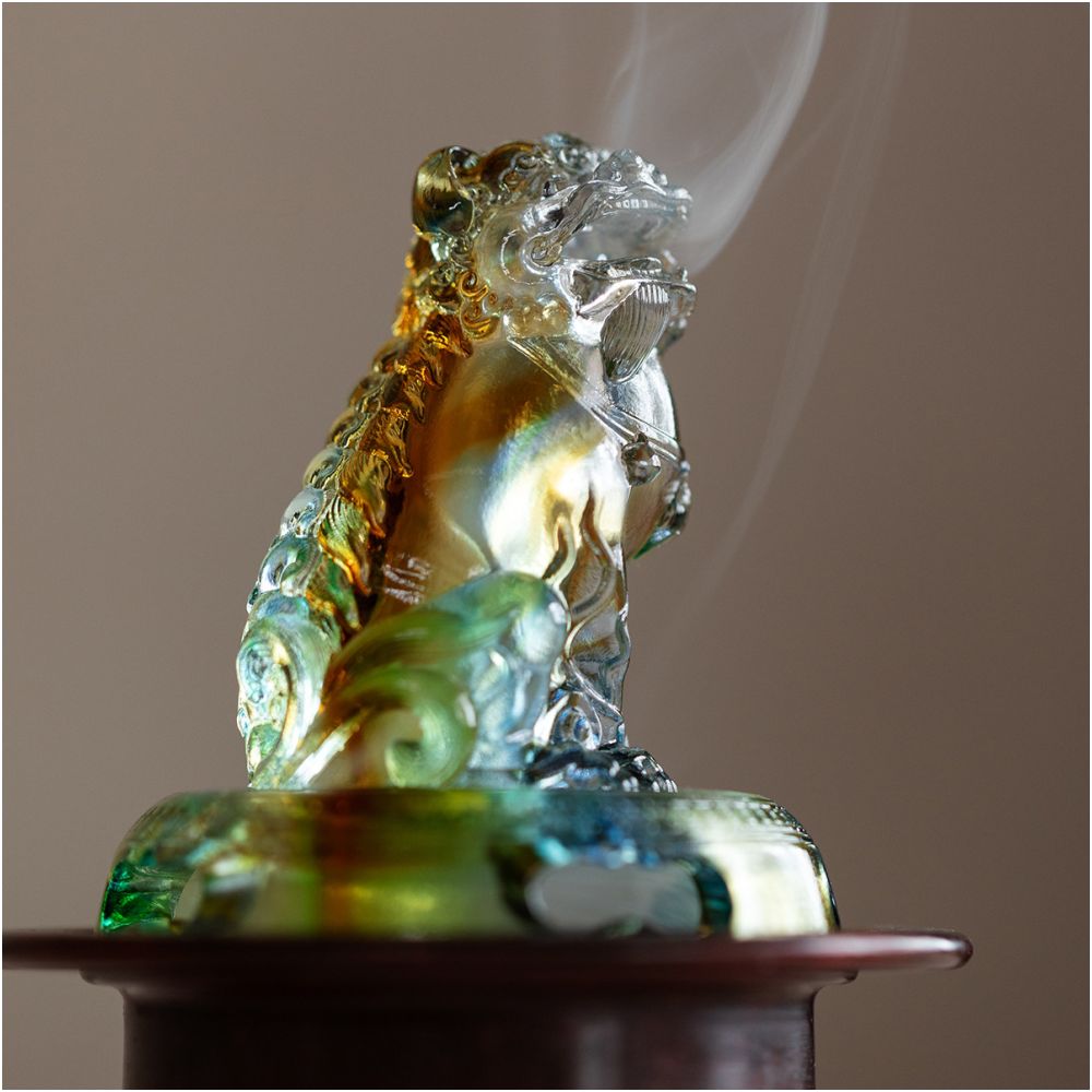 Fanru Pure Copper Old Imitation Song Dynasty High Foot Glass Lion Incense Burner Household Plate Incense Incense Incense Incense Burner Agarwood Incense Stove image 5