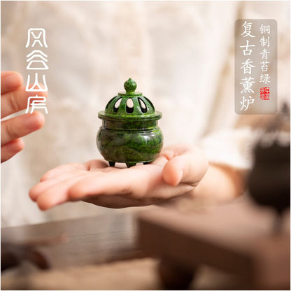 Niche high end aromatherapy stove Song s aesthetic ornament mini desktop copper aromatherapy stove household sandalwood agarwood Chinese style image 1