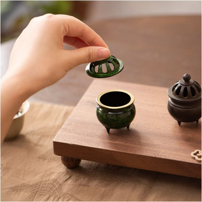 Niche high end aromatherapy stove Song s aesthetic ornament mini desktop copper aromatherapy stove household sandalwood agarwood Chinese style image 3