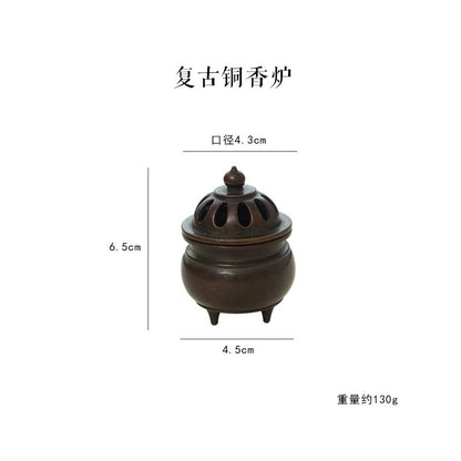 Song Dynasty Aesthetic Copper Incense Stove Mini Desktop Oriental Aromatherapy Decor