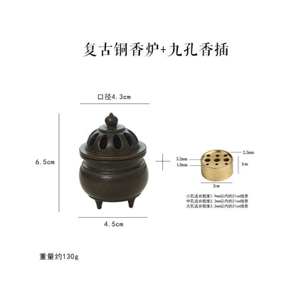 Song Dynasty Aesthetic Copper Incense Stove Mini Desktop Oriental Aromatherapy Decor