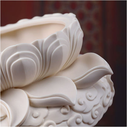 Dai Yutang Ceramic Lotus Incense Burner Chinese style Upper Incense Burner Home Indoor Worship Buddha Hall Buddha Front Supplies Incense Offering image 2