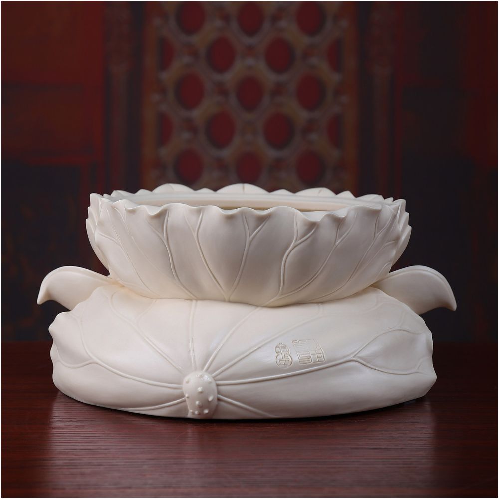 Dai Yutang Ceramic Lotus Incense Burner Chinese style Upper Incense Burner Home Indoor Worship Buddha Hall Buddha Front Supplies Incense Offering image 5
