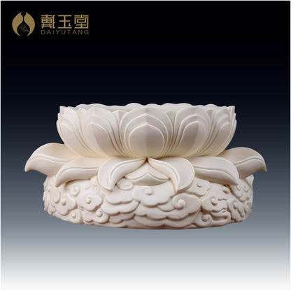 Dai Yutang Ceramic Lotus Incense Burner Chinese style Upper Incense Burner Home Indoor Worship Buddha Hall Buddha Front Supplies Incense Offering image 0