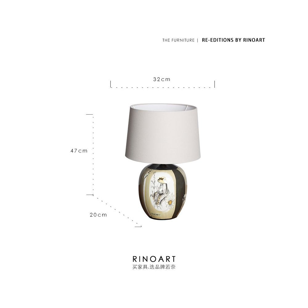 Ruona Italy G cciD é cor foyer lamp desk lamp soft light linen lampshade edge lights bedroom lamp bedside lamp