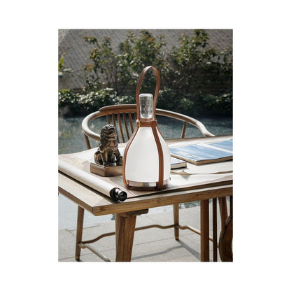 Ruonai wireless touch controlled calf leather pomelo lamp dimming bedside lamp night lamp portable outdoor camping lamp charging desk lamp image 3