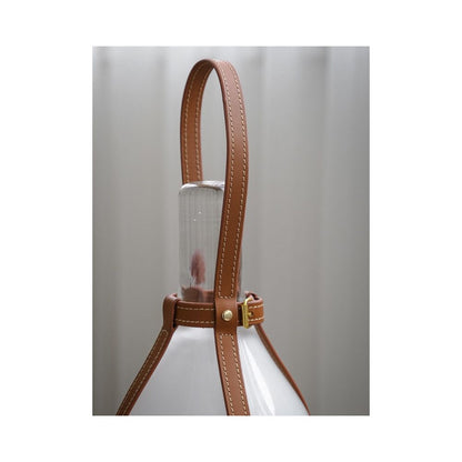Ruonai wireless touch controlled calf leather pomelo lamp dimming bedside lamp night lamp portable outdoor camping lamp charging desk lamp image 4