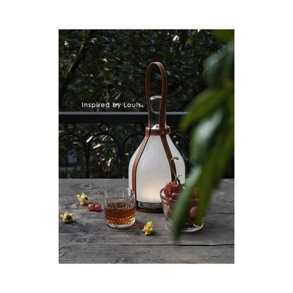 Ruonai wireless touch controlled calf leather pomelo lamp dimming bedside lamp night lamp portable outdoor camping lamp charging desk lamp image 5