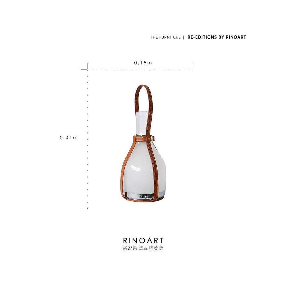 Ruonai wireless touch controlled calf leather pomelo lamp dimming bedside lamp night lamp portable outdoor camping lamp charging desk lamp