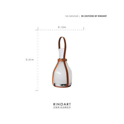 Ruonai wireless touch controlled calf leather pomelo lamp dimming bedside lamp night lamp portable outdoor camping lamp charging desk lamp