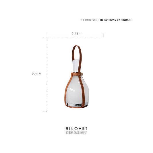 Ruonai wireless touch controlled calf leather pomelo lamp dimming bedside lamp night lamp portable outdoor camping lamp charging desk lamp