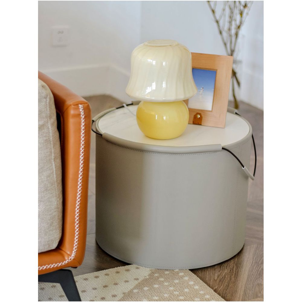 Ruona Italy Muran Vintage Lamp Handmade Cream Glazed Glass Living Room Bedroom Mushroom Lamp image 3