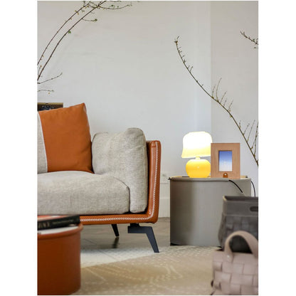 Ruona Italy Muran Vintage Lamp Handmade Cream Glazed Glass Living Room Bedroom Mushroom Lamp image 5