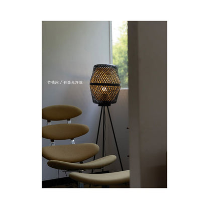 Ruonai Stationery Series Handmade Double Layer Bamboo Floor Lamp Palace Style Accompaniment for Reading and Watching Movies Enhancing Living Room and Bedroom image 1