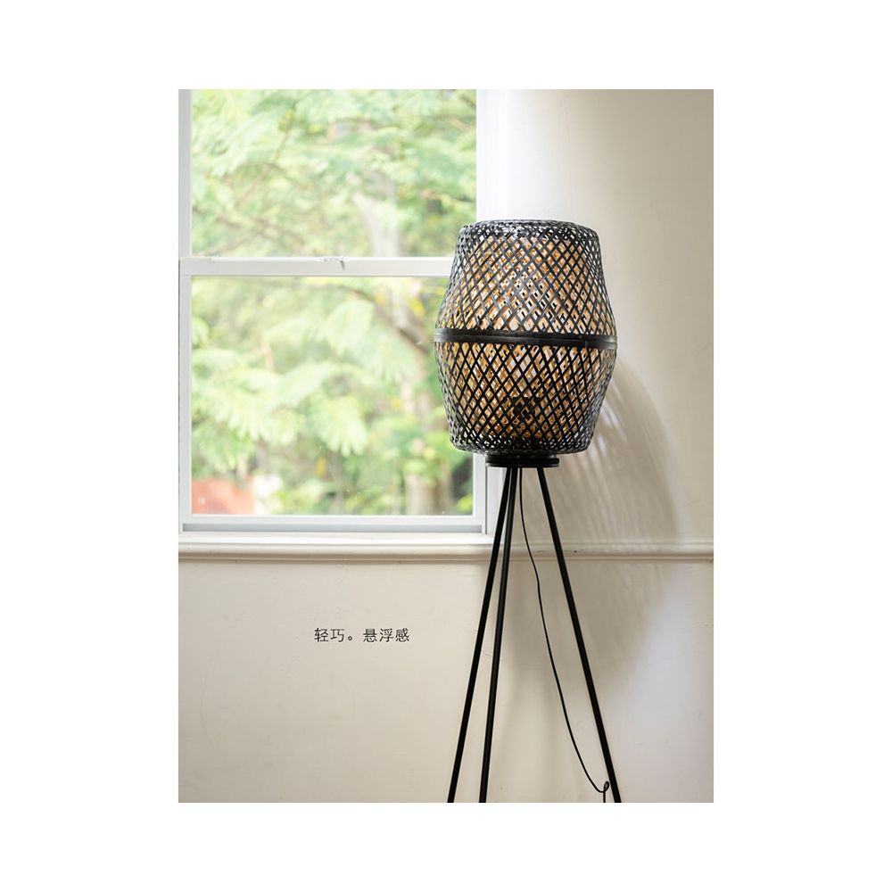 Ruonai Stationery Series Handmade Double Layer Bamboo Floor Lamp Palace Style Accompaniment for Reading and Watching Movies Enhancing Living Room and Bedroom image 4