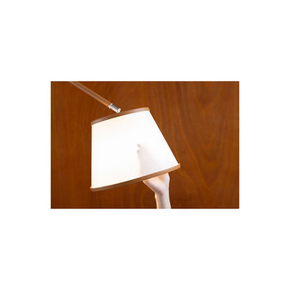 Ruona Furniture upgraded and back in stock H deco golden brown hand stitched leather floor lamp with folding arm image 5