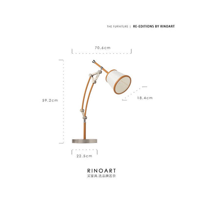 Ruona Furniture upgraded and back in stock H deco golden brown hand stitched leather floor lamp with folding arm